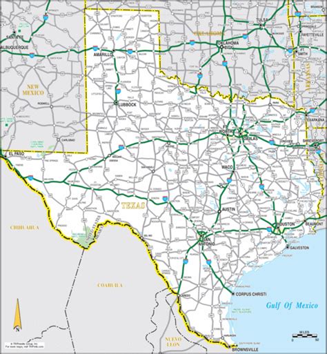Texas Road Map Texas Mappery