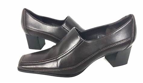FRANCO SARTO Heels 9.5 Brown LEATHER Slip On Shoes #FrancoSarto #