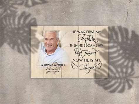Dad Remembrance Personalized Canvas In Loving Memory Of Dad Memorial