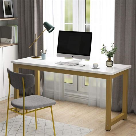 45% off extra 15% coupon. Tribesigns Computer Desk, 63 inch Large Office Desk, Study Writing Table for Home Office, Easy ...