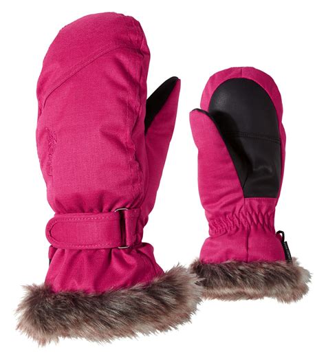 Ziener Childrens Ski Gloves Mitten Led Mitten Girls Pink Ebay
