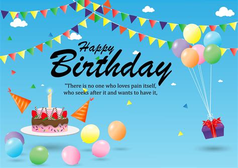 Happy Birthday Poster With Cake T And Decorations 1266254 Vector