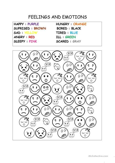 Feelings And Emotions Worksheet For Young Learners