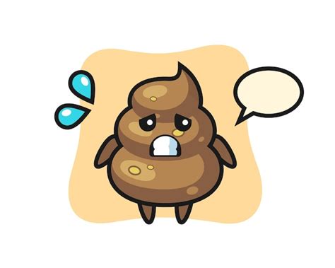 Premium Vector Poop Mascot Character With Afraid Gesture Cute Style