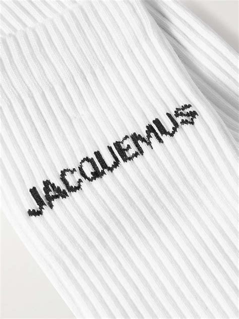 Jacquemus Logo Intarsia Ribbed Cotton Blend Socks For Men Mr Porter