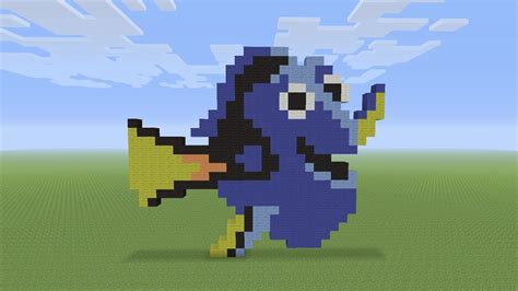 Minecraft Pixel Art Dory From Finding Dory And Finding Nemo Youtube