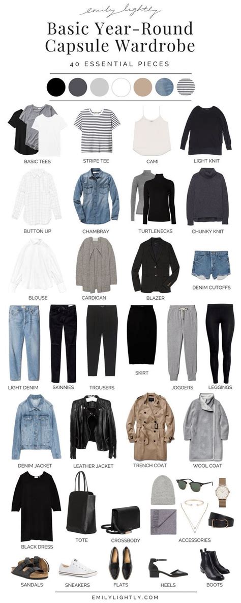 basic capsule wardrobe that can be worn all year good for a building a minimalist wardrobe mode