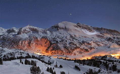 Snowy Mountain Night Wallpaper Amazing Wallpapers
