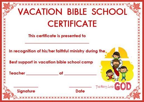 Vbs attendance certificate clipart | check spelling or type a new query. 12 VBS Certificate Templates for Students of Bible School (Church Themed) - Template Sumo ...