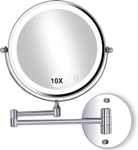 8 wall mounted makeup mirror with lights led 10x wall makeup vanity mirror double