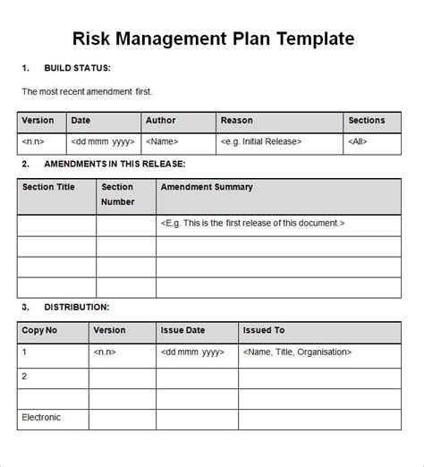 Risk Management Plan Templates 16 Free Word Excel And Pdf Formats