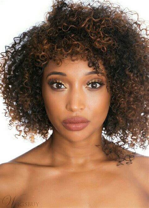 Hair quality:thick and soft, no shedding, no tangle, no lice, can be dyed and styled as your own hair.because this hair is curly hair, sometimes it hair quality: Medium Hairstyles Women's Afro Kinky Curly Human Hair Lace ...