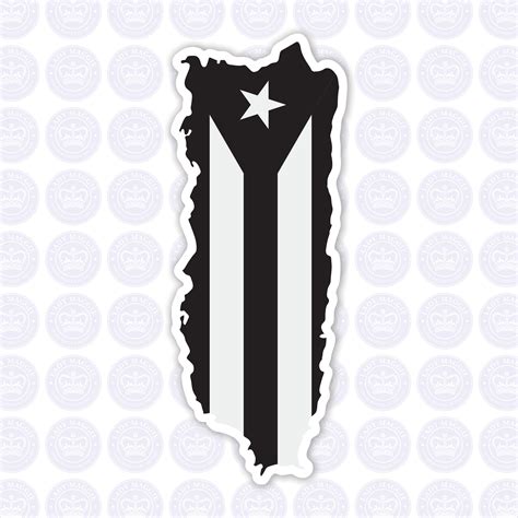 X2 4x2 Decal Sticker Vinyl Flag Puerto Rico Rican Faux Chrome