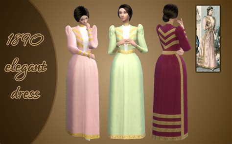 1890 Elegant Dress Vintage Simstress On Patreon Elegant Dress Sims