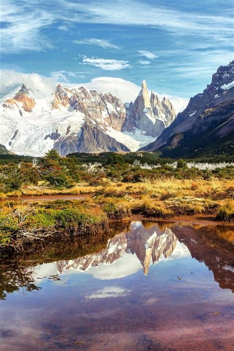 Wallpaper Argentina Patagonia Lake Mountains Sky Clouds South