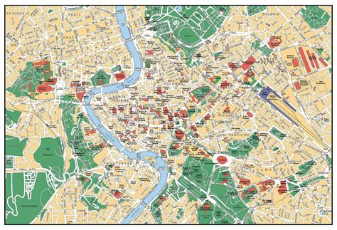 Detailed Tourist Map Of Rome City Rome Italy Europe Mapsland