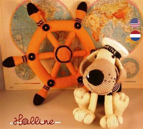 Crochet Pattern Sailor Dog With Rudder Amigurumi Rudder Etsy