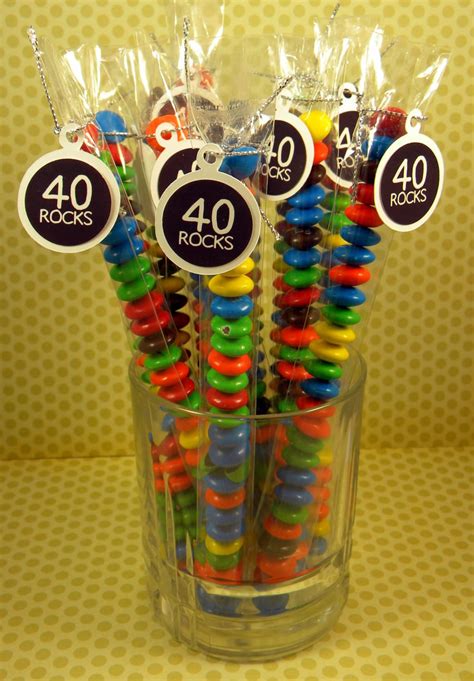 40th Birthday Candy Treat Bag Favors 40 Rocks Set Of 12 Etsy