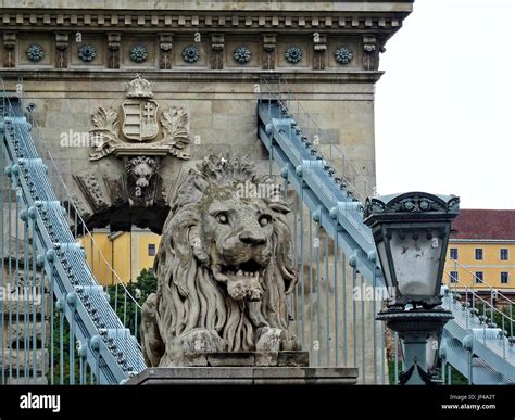 Chain Bridge Lion Budapest Hi Res Stock Photography And Images Alamy
