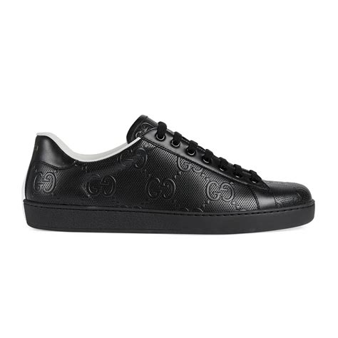 Gucci Ace Gg Embossed Sneaker In Black For Men Lyst