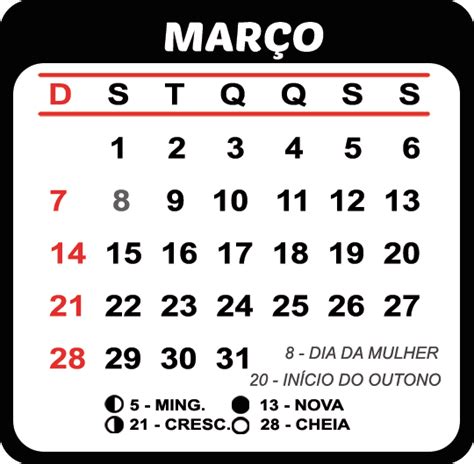 Calendário Março 2021 Com Feriados E Fases Da Lua Imagem Legal