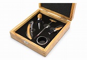 Olive Wood Box with Five Piece Sommelier Gift Set