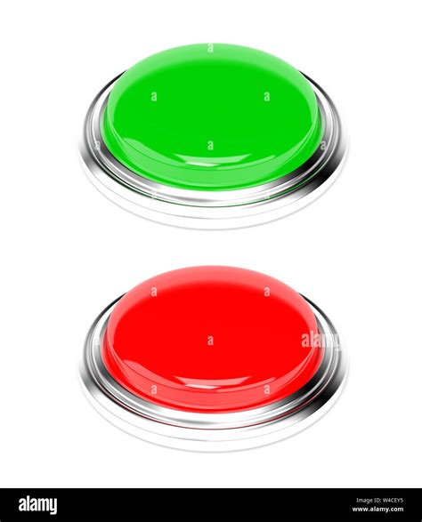 Green And Red Buttons 3d Rendering Illustration Isolated Stock Photo