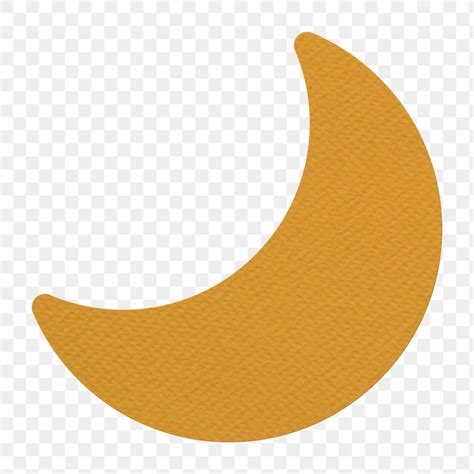 Download Premium Png Of Orange Paper Crescent Moon Shaped Sticker