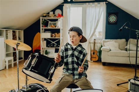 Little Boy Playing Drums Stock Photo Download Image Now Child Drum