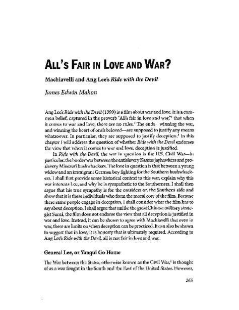 Pdf Alls Fair In Love And War Ang Lees Ride With The Devil