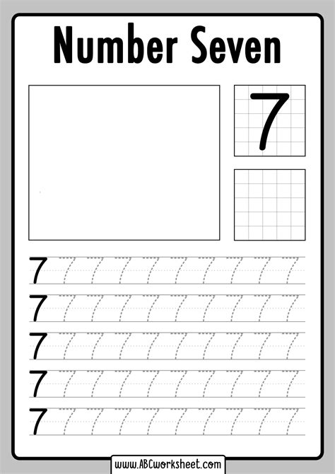 Printable Number 7 Worksheet