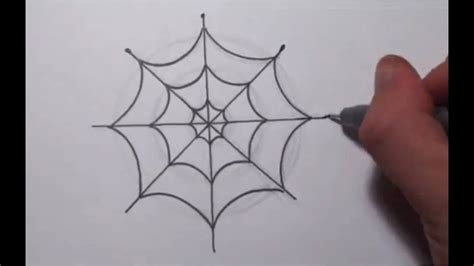 How To Draw A Simple Spider Web Youtube