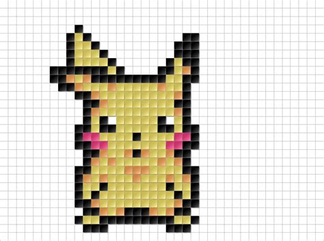 Small Pikachu Pixel Art Grid Pikachu Pixel Art Pokémon Drawing