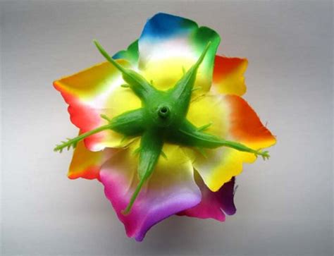 12 Rainbow Roses Artificial Silk Flower Heads 375 Inches Etsy