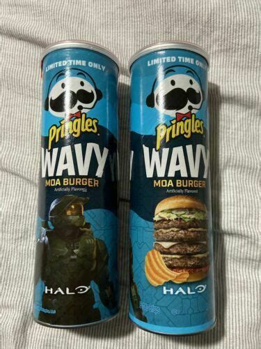 New Limited Edition Halo Pringles Wavy Moa Burger Flavor Potato Chips 5