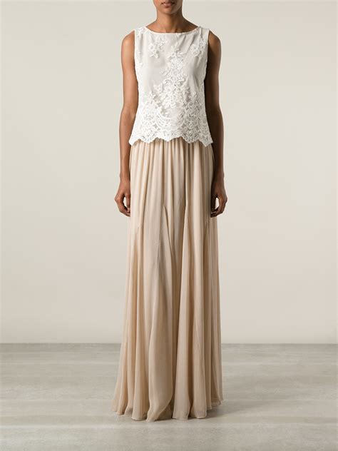 Lyst Alice Olivia Maxi Skirt In Natural