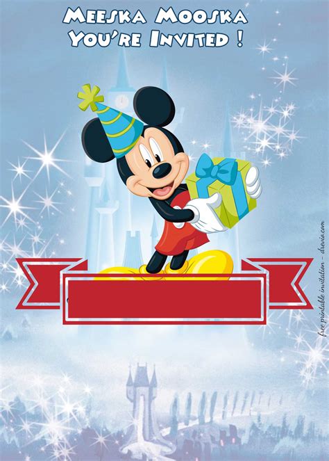 Free Mickey Mouse Disney Invitation Template Birthday Outfit Free