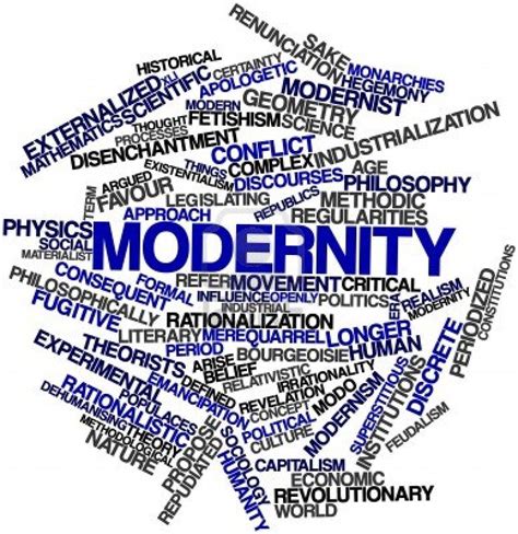 Abstract Word Cloud For Modernity With Related Tags And Terms Stock