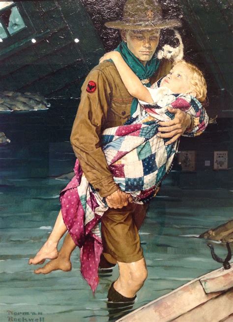 Norman Rockwell 1894 1978 A Scout Is Helpful Boy Scouts Of