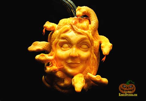 Medusa Lion Sculpture Pumpkin Carving Carving