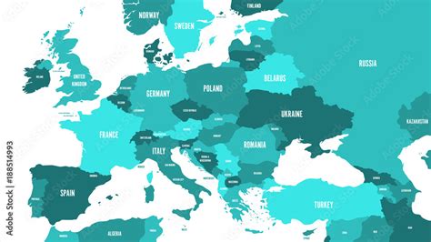 Plakat Polityczna Mapa Europy I Regionu Kaukaskiego W Odcieniach