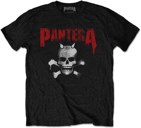Pantera T Shirt Horned Skull Stencil Black L Muziker