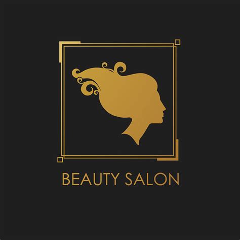 Logo h s monogram hair salon curly elements vector. Beauty Salon Logo Design Template With Beautiful Woman's ...