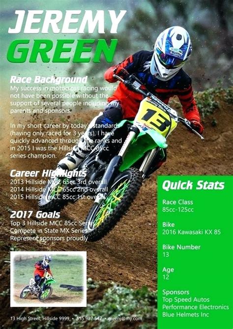 2015 mike witkowski sponsorship resume. 14-15 motocross resume template - southbeachcafesf.com