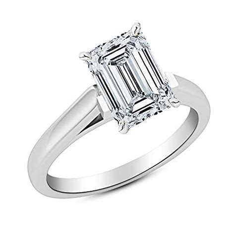 3 Ct Gia Certified Emerald Cut Cathedral Solitaire Diamond Engagement