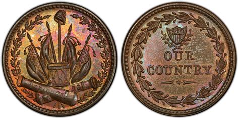 1861 65 Token F 231352aa Copper Our Country Patriotic Bn Regular