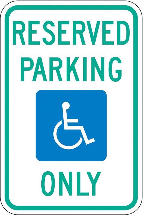 Lyle Ada Handicapped Parking Sign Sign Legend Reserved Parking Only