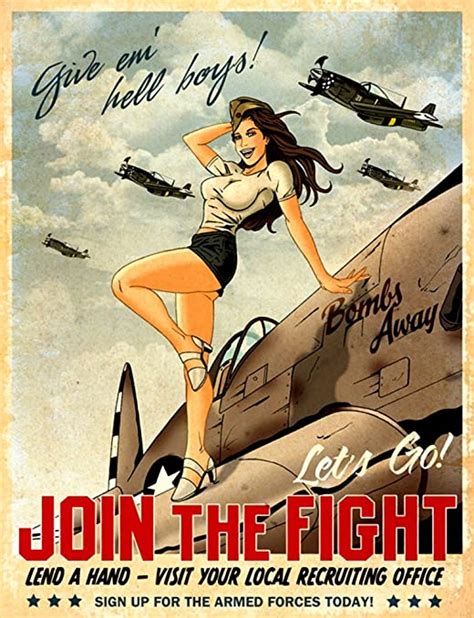 Kunstplakate Pin Up Girl World War 2 Vintage A4 Size Wall Poster Print