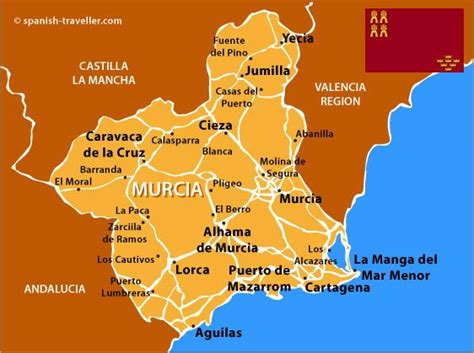 Map Of Murcia Spain Coastal Map World