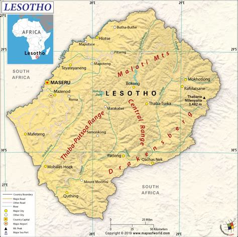 Map Of Africa Lesotho Map Of Spain Andalucia